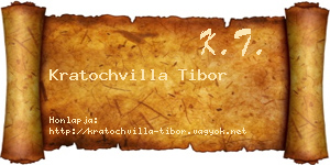 Kratochvilla Tibor névjegykártya